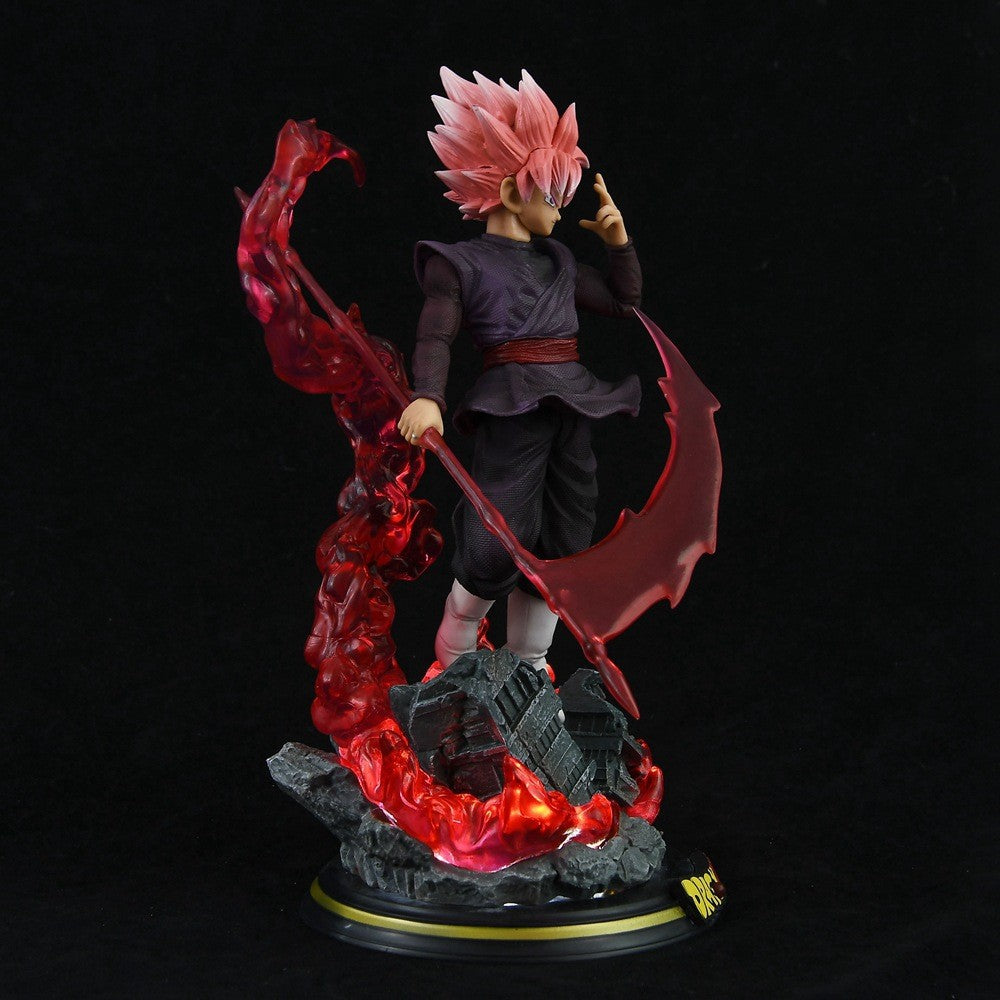 Dragon Ball Z Super Saiyan Goku Action Figure - Dynamic Pose with Flaming Sword & Energy Blast, Collectible Anime Statue with Base, Detailed Craftsmanship, Intricate Detailing