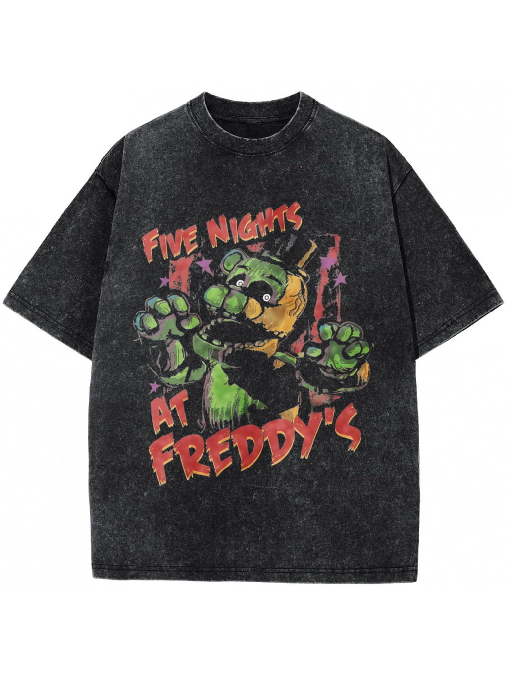 Men's & T-Shirt - Official Freddy Fazbear Logo & Iconic Characters (Fredbear, Bonnie, Chica, Foxy) - 100% Retro Gaming Tee for Fans, Casual Wear & Themed Events