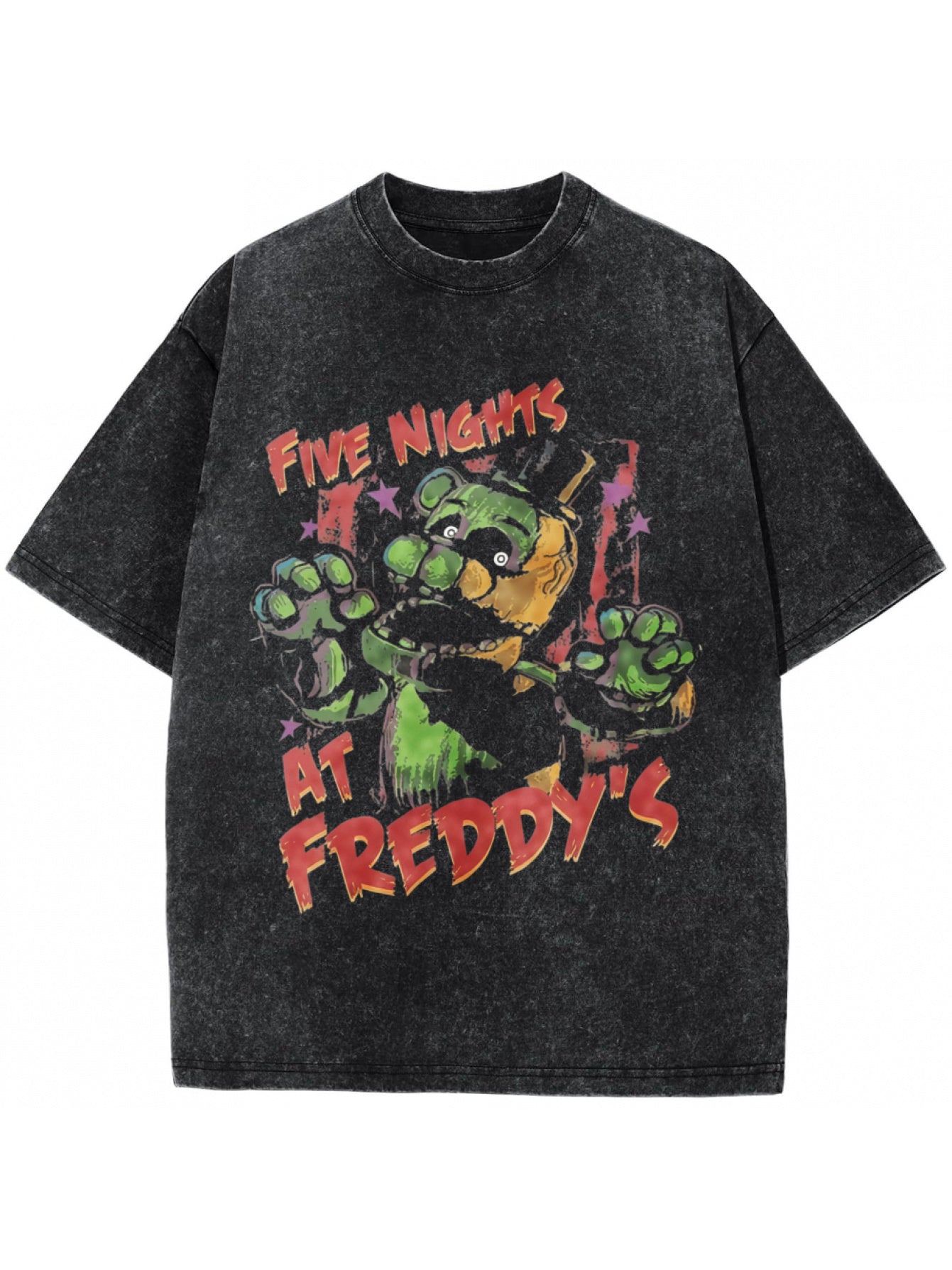 Men's & T-Shirt - Official Freddy Fazbear Logo & Iconic Characters (Fredbear, Bonnie, Chica, Foxy) - 100% Retro Gaming Tee for Fans, Casual Wear & Themed Events
