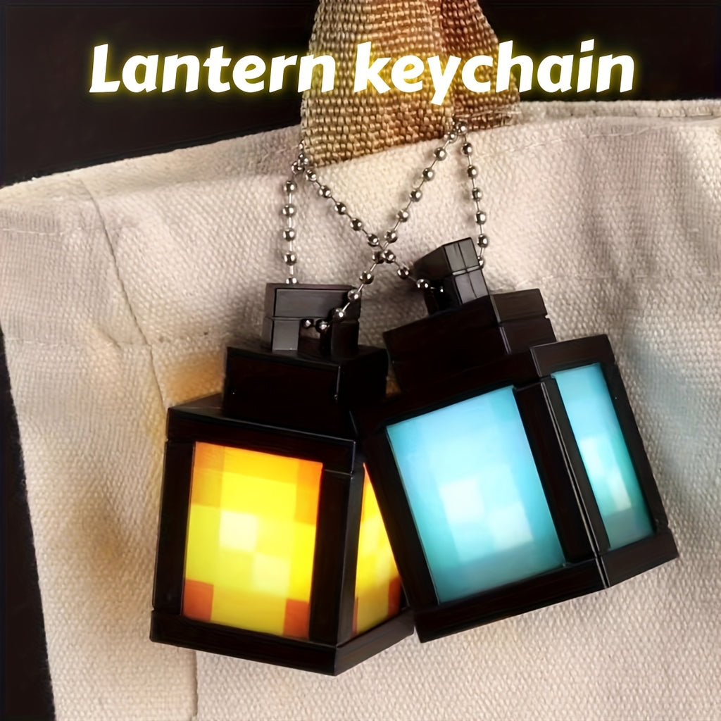 block-based game Glow Keychain, Luminous Creeper Torch Novel Keyring Accessory, Suitable for Backpacks and Bag Charms., Keychain For Backpacks, Backpack Charm Accessory, Block-Based Game Keyring, block-based game Keychain, Re