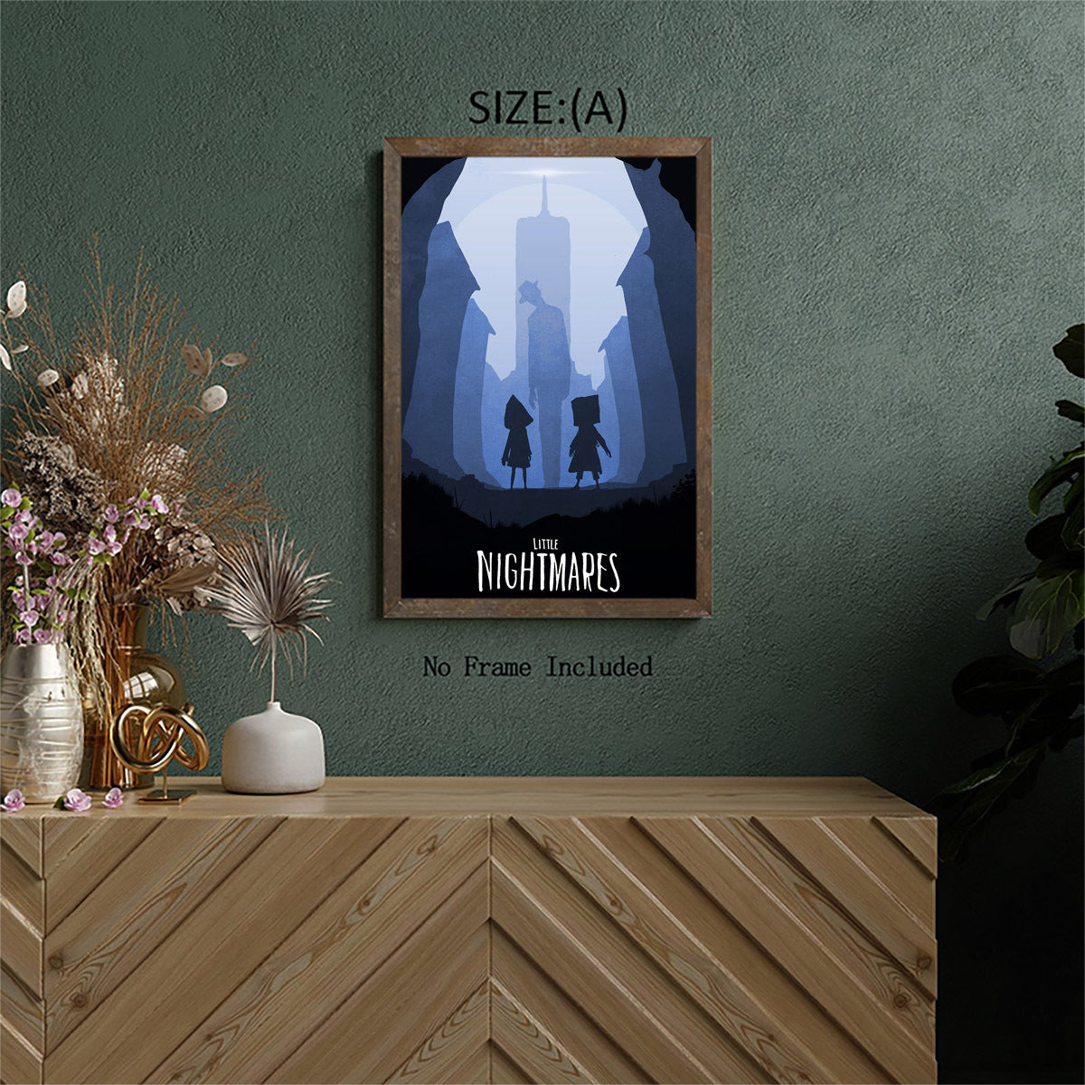 [2D Flat] Little Nightmares Minimalist Unframed Canvas Wall Art Poster - Video Game Print for Living Room, Bedroom, Study, Office Decor, Vintage Game Room Decor, Perfect for Room Decor