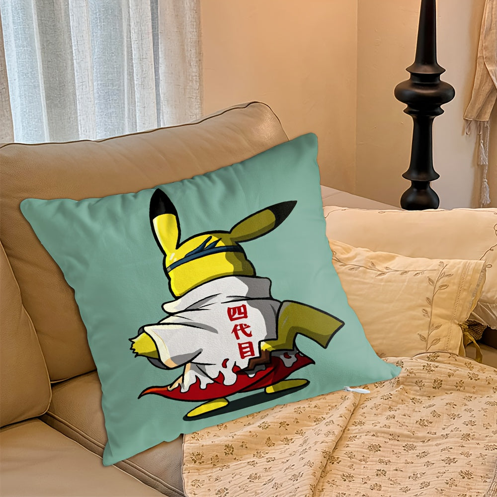 Decorative Pillow Covers in Cartoon Anime Style Featuring a Cute Ppp-Pikachu Theme, Available in Multiple Sizes of 40X40Cm/45X45Cm/50X50Cm (Insert Not Included). These Soft And Comfortable Pillow Covers Are Suitable for Bedro
