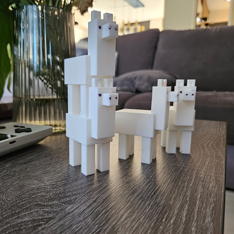 1pc 3D printed pixel style statue ornament, stackable block design, home office gaming table decoration, creative desktop accessories, birthday gifts, holiday decorations, player collectibles