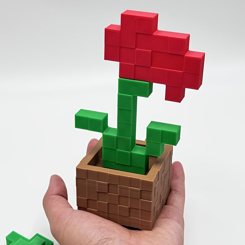 Creative flower sculpture - colorful 3D printed ornaments for desktop, car or office - perfect gift for Christmas, Halloween, Valentine's Day, Easter, the most suitable Christmas gift