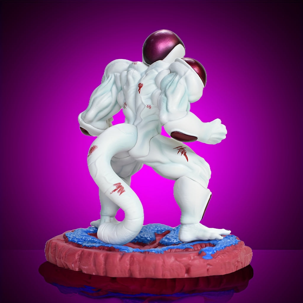 Dragon Ball Universe Emperor Max Level Power, Battle-Damaged Half-Crouching Pose with Evil Smile, Interchangeable Battle-Damaged Double-Headed Statue, with Namekian Effect Base, Perfect for Holiday Gifts, Home Decor, a Must-H