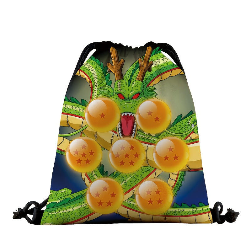 DRAGON BALL Anime Backpack with Goku, Vegeta & Sun Wukong (Monkey King) Designs - Lightweight Adjustable Drawstring Bag & s,, Gym, Parties - Collectible Gift & (Officially Licensed)