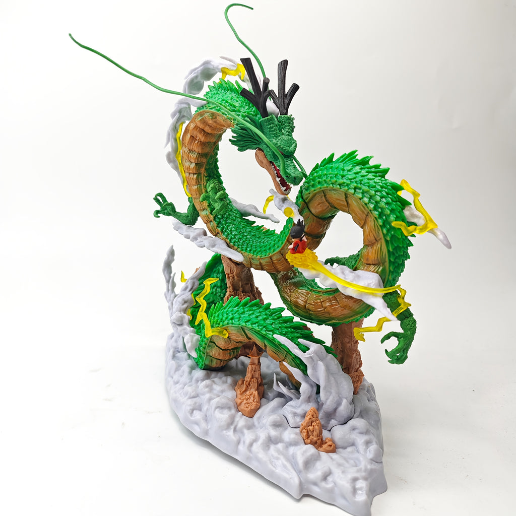 DRAGON BALL Goku & Shenron Action Figure - Highly Detailed Collectible PVC Statue with Shenron in Iconic Smoke Ring Form, Anime Statue for Display/Gift for DB Fans (Compatible with other DB Collections)