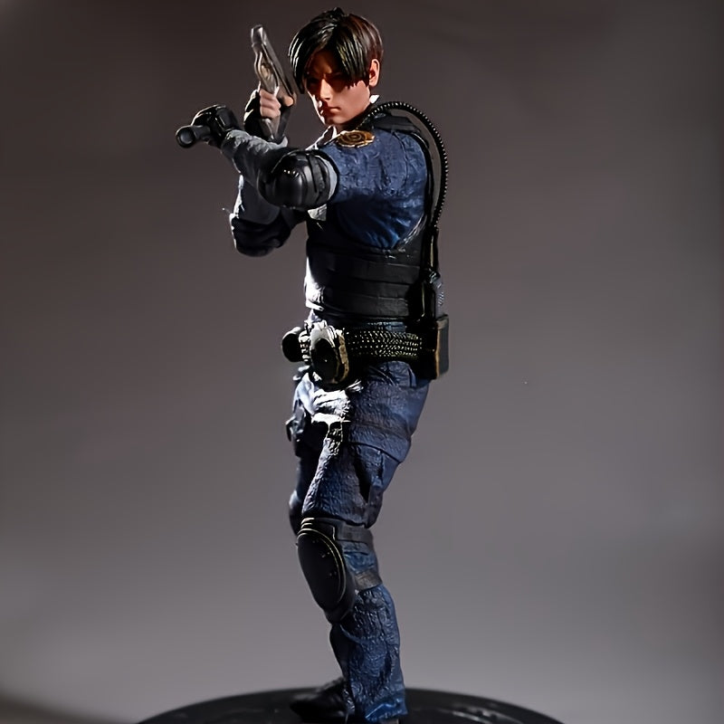 Fashion Tactical Figure Collectible - Blue and Black PVC Desktop Decor with Detailed Battle Stance, 32.0cm Tall Perfect Gift for Collectors, Birthdays, and Holidays