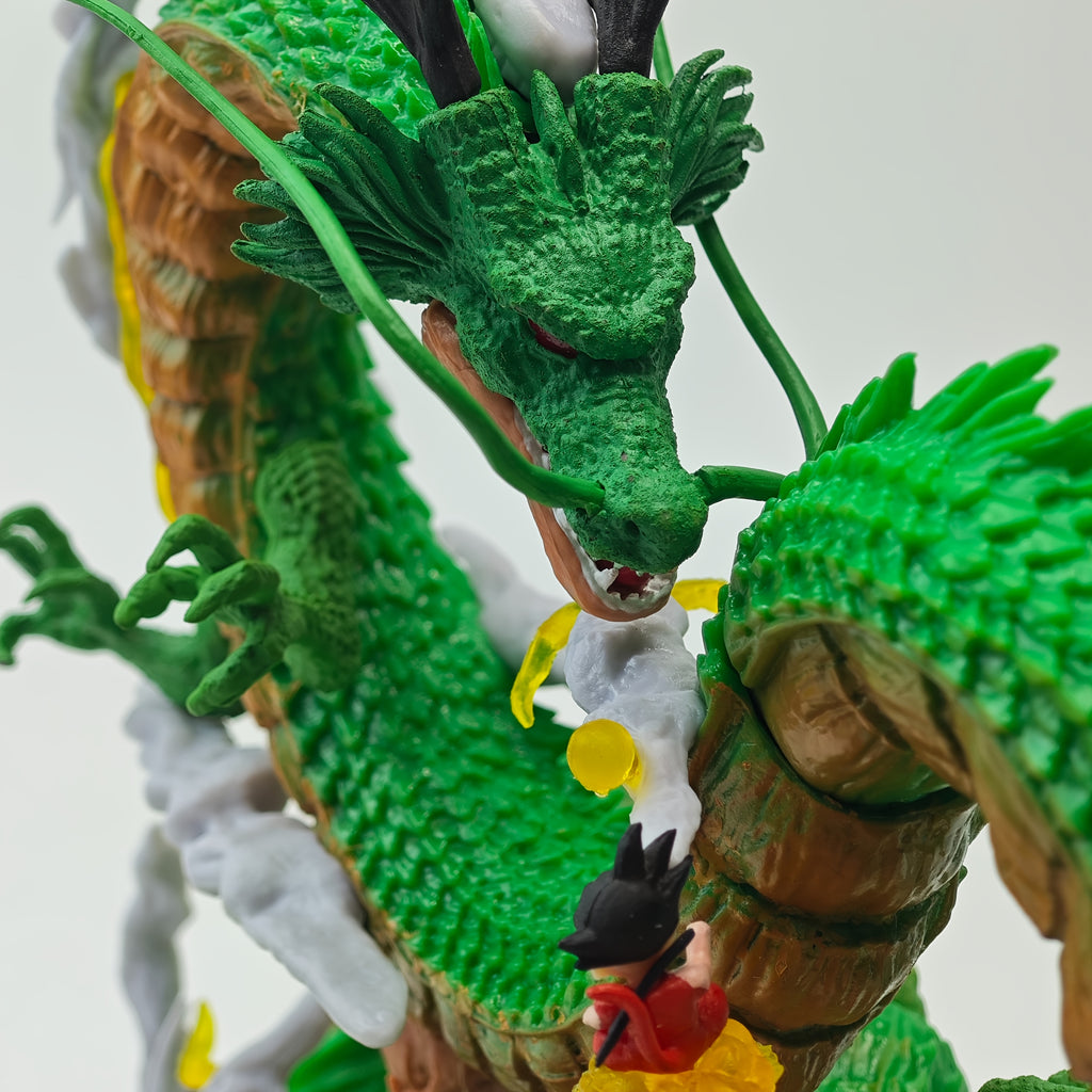 DRAGON BALL Goku & Shenron Action Figure - Highly Detailed Collectible PVC Statue with Shenron in Iconic Smoke Ring Form, Anime Statue for Display/Gift for DB Fans (Compatible with other DB Collections)