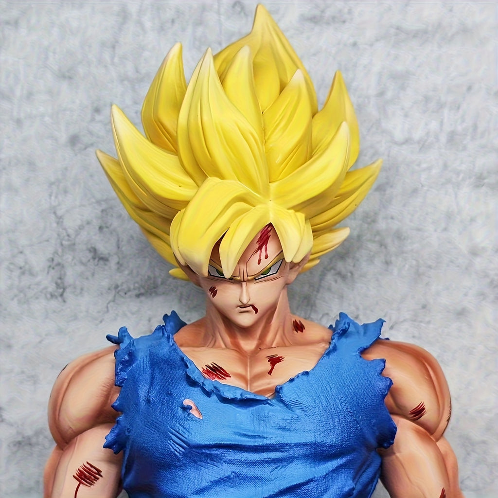 DRAGON BALL Z Action Figure - Muscular Goku Collectible Statue with Dynamic Pose & Iconic Blue & Anime Outfit, Display-Worthy for Fans, Detailed Male Model Figure for Decor, Christmas/Halloween Gift (Officially Inspired)