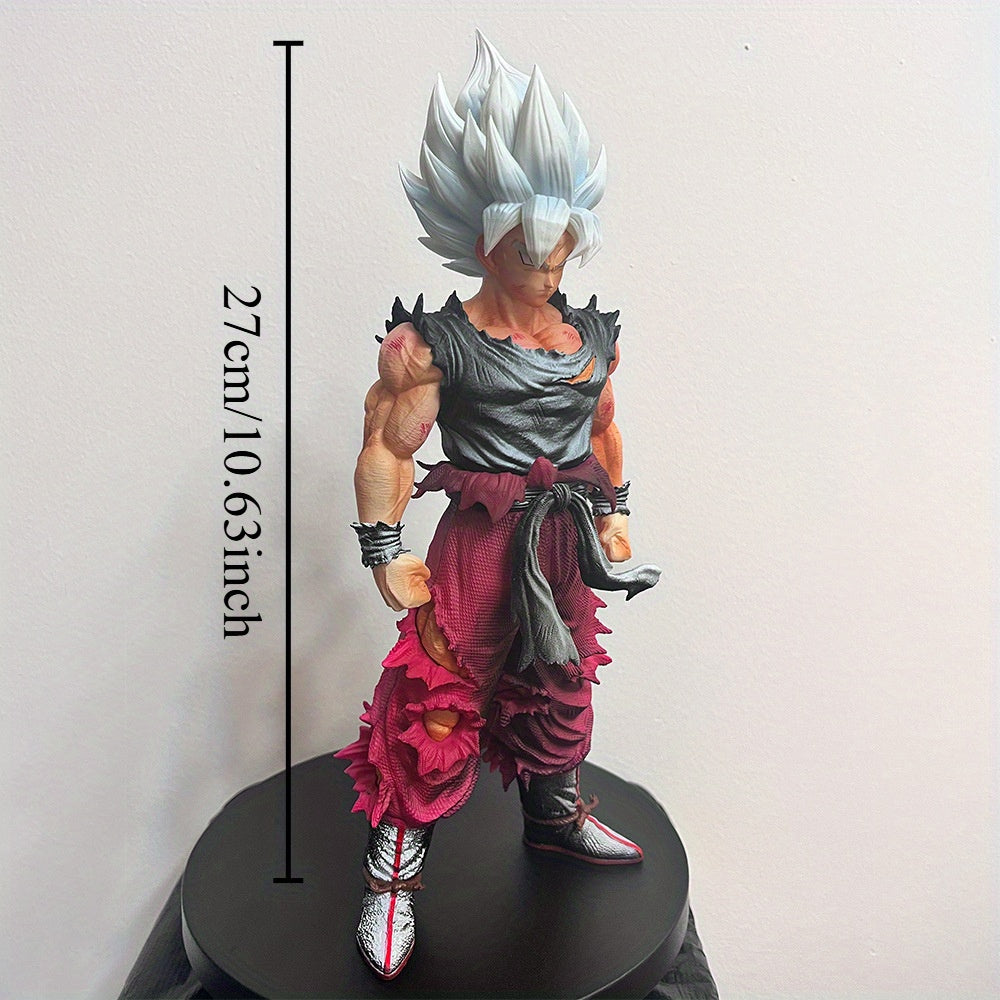 DRAGON BALL Goku Dragon Ball Z Action Figure - Collectible Statue Model with Dynamic Poses, White Hair & Battle-Damaged Style (Kameha Beam Effects) - Anime Manga Replica for Fans, Display, Accessory