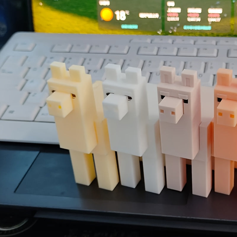 1pc 3D printed pixel style statue ornament, stackable block design, home office gaming table decoration, creative desktop accessories, birthday gifts, holiday decorations, player collectibles