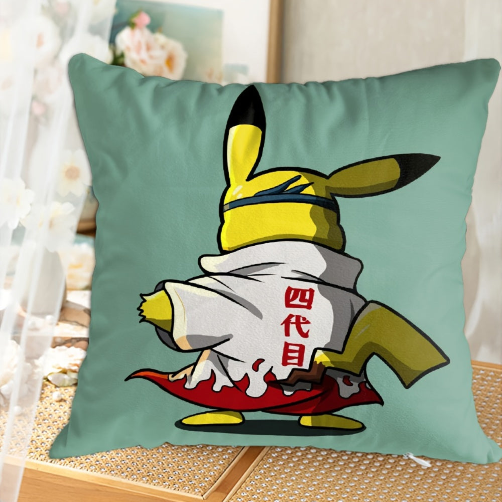 Decorative Pillow Covers in Cartoon Anime Style Featuring a Cute Ppp-Pikachu Theme, Available in Multiple Sizes of 40X40Cm/45X45Cm/50X50Cm (Insert Not Included). These Soft And Comfortable Pillow Covers Are Suitable for Bedro