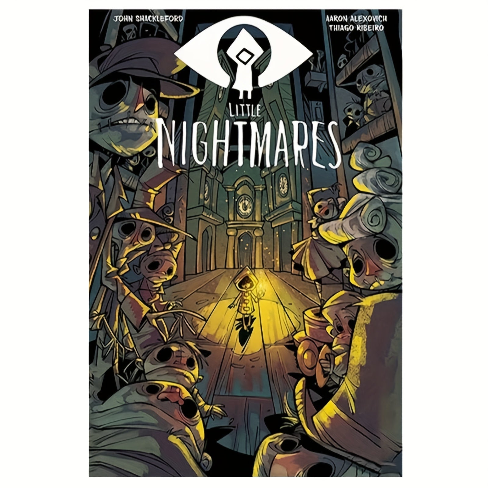 1pc Frameless Little Nightmares Dark Adventure Canvas Wall Art Poster - 30.48x45.72 cm Eerie Cartoon Artwork with Zero Character & Surreal Architecture, Perfect for Bedroom, Bathroom, Kitchen, Office & Cafe Decor, 2D Flat Des