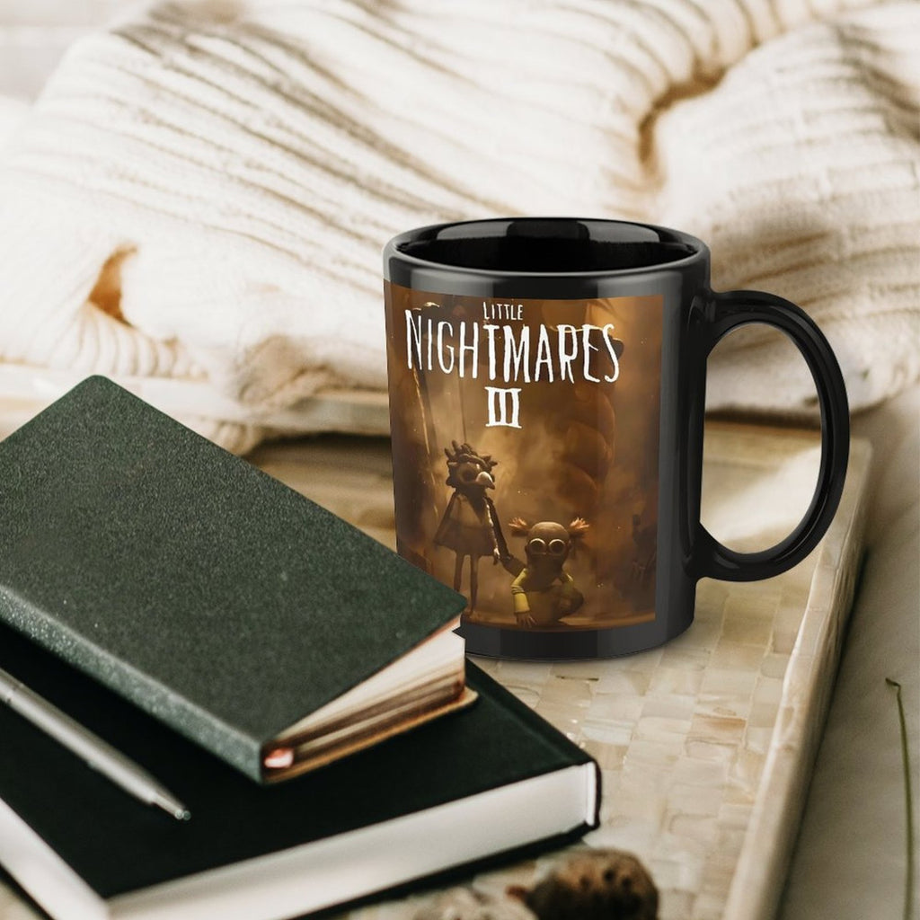1pc Ceramic Coffee Mug 11oz - Double-Sided Print with "Little Nightmares III" Design, Reusable, Hand Wash Only, Ideal for Office, Home, Christmas, Valentine'S Day, Birthday Gifts, Outdoor Camping, Camping Coffee Mug | Playful