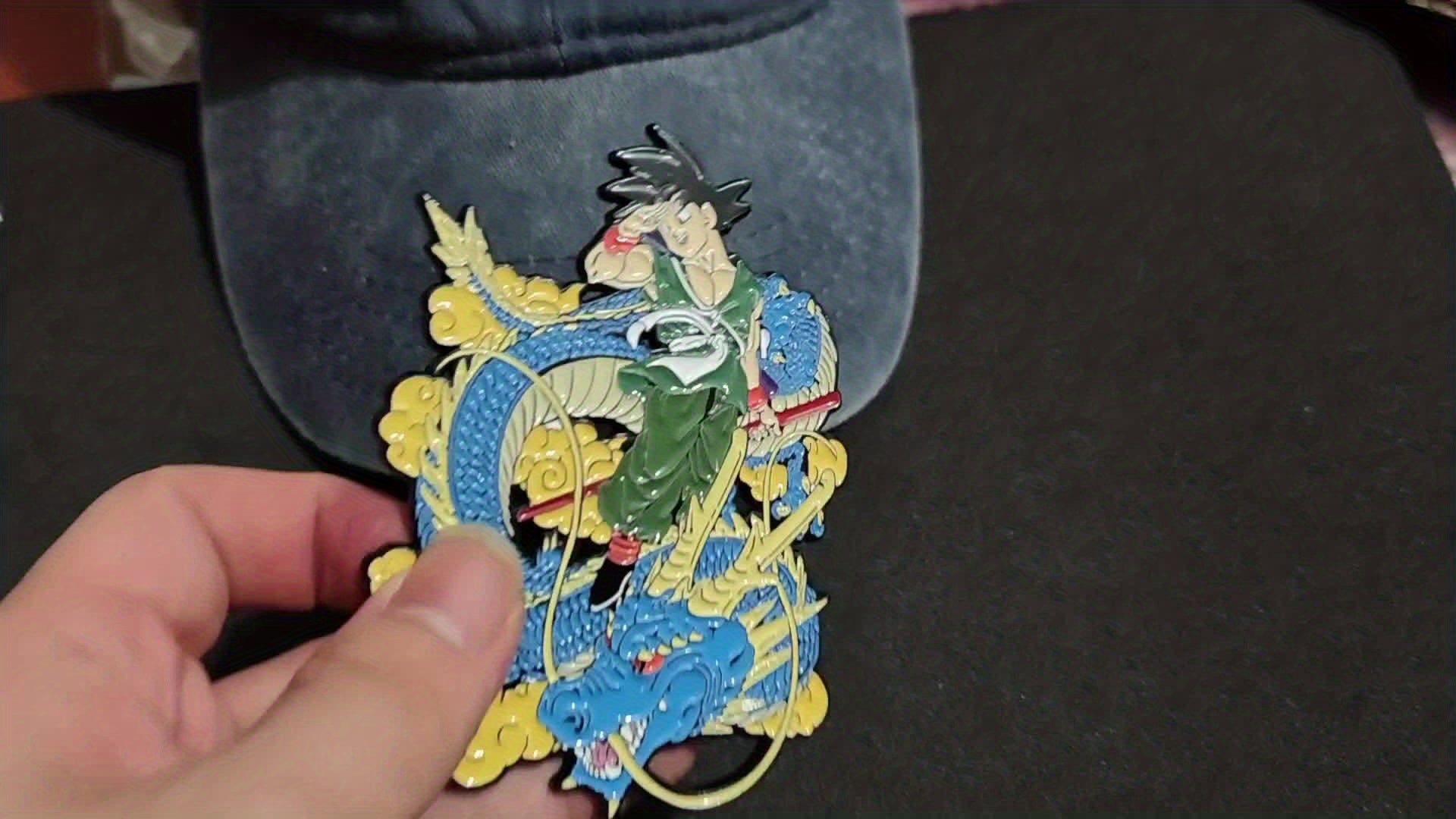 Extra-large 10cm*7cm Dragon Ball badge anime Dragon Ball Goku Blue Dragon brooch, clothing, bag, schoolbag decoration brooch, suitable for anime fans as a collection pin gift, Schoolbag Accessory, Character Badge, Cute Brooch