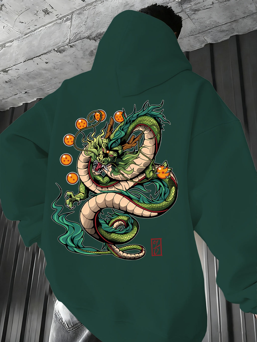 Men'S Dragon Ball Z Dragon Surround Print Hoodie | Casual Comfort, Fall/Winter, Loose Fit, Slight Stretch Fabric