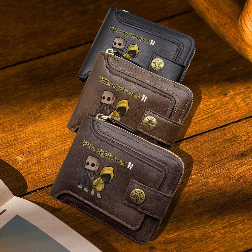 1pc Men'S & Women'S Retro Zipper Wallet - Little Nightmares Character Design, Golden-Tone Hardware, Compact Coin Purse & Card Holder, Synthetic Faux Leather, Hand Wash/dry Clean, Perfect For Christmas, Wallet For Men, Wallet