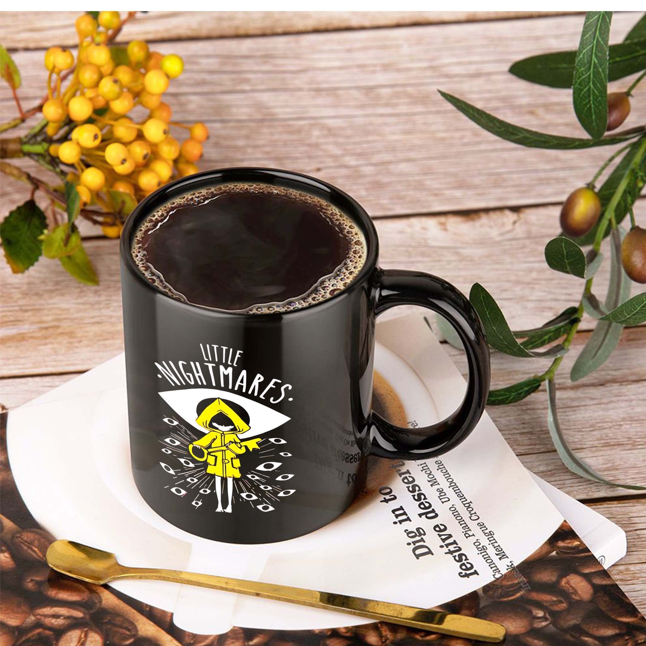 1pc Little Nightmares Ceramic Coffee Mug, 11oz, Hand Wash Only, Reusable, Multipurpose, Ideal for Christmas & New Year Gifts, with Eye Design, for All Seasons, Coffee Bar Accessories