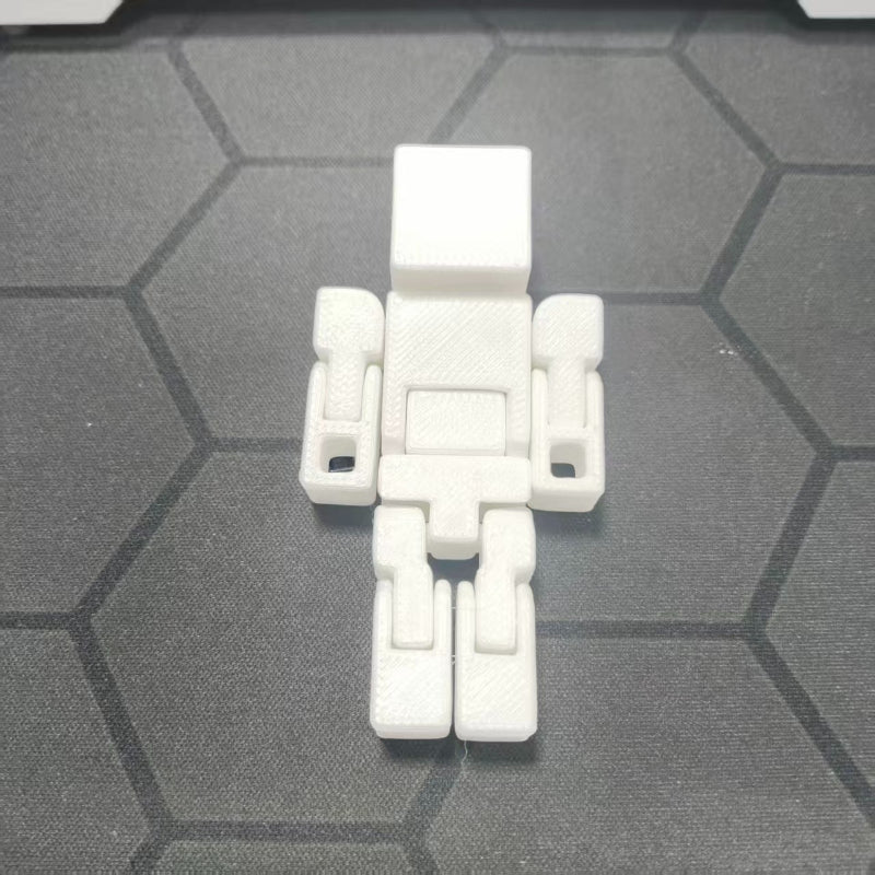 1pc White Cube Doll Ornament - Movable Joint Design, Simple Shape, Desktop Office Decor, Perfect Gift for Home & Office, No Electricity Needed, Durable Plastic, Office Decor Item | Minimalist Design | Durable Plastic, Office