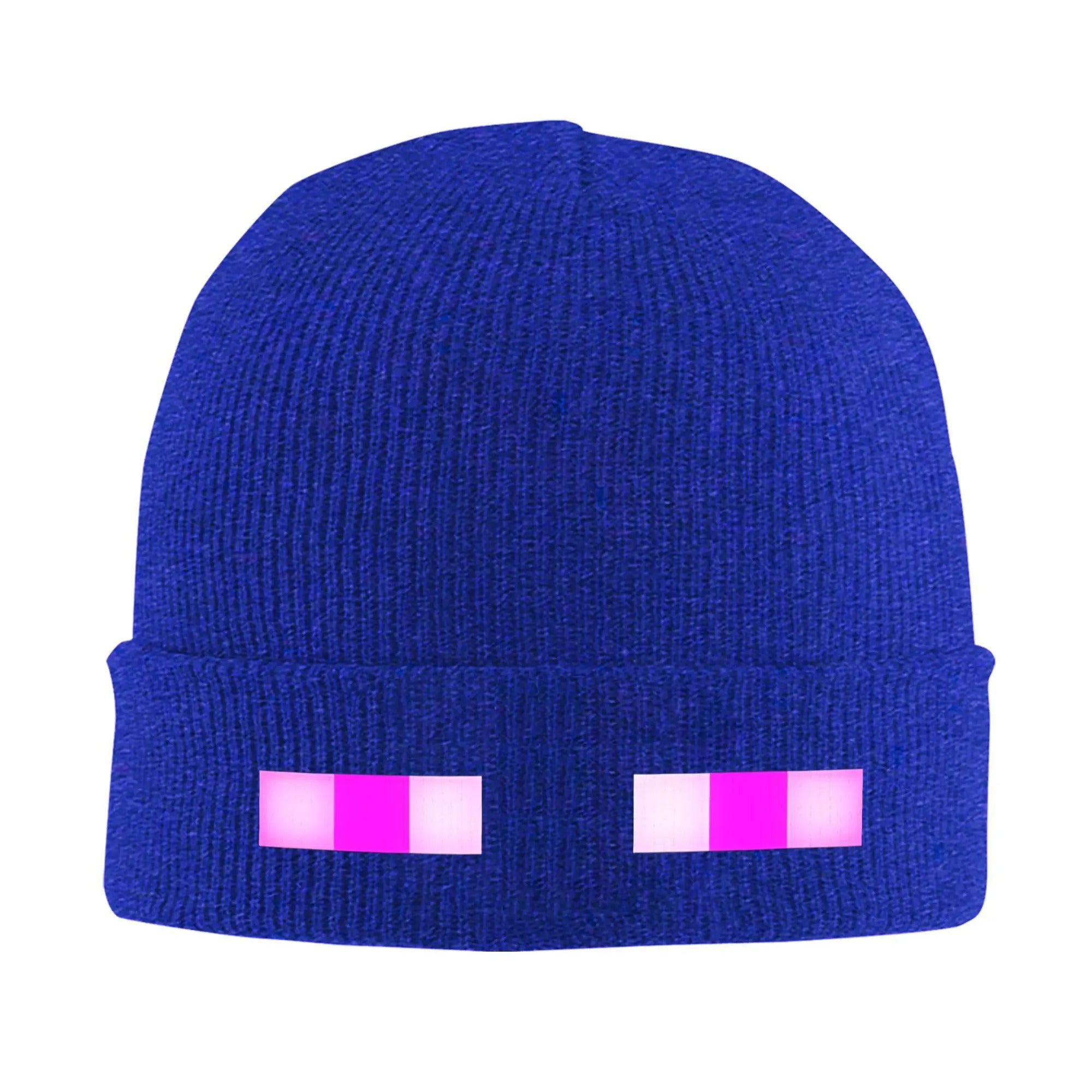 Enderman Eyes Game Knitted Hat Women's Men's Skullies Beanies Winter Hat Acrylic Cartoon Casual Melon Cap, Seasonal Hat, Cold Weather Cap, Playful Beanie, Skullies Design, Knitted Fabric, Unisex Beanie, Anime Fans, Streetwear