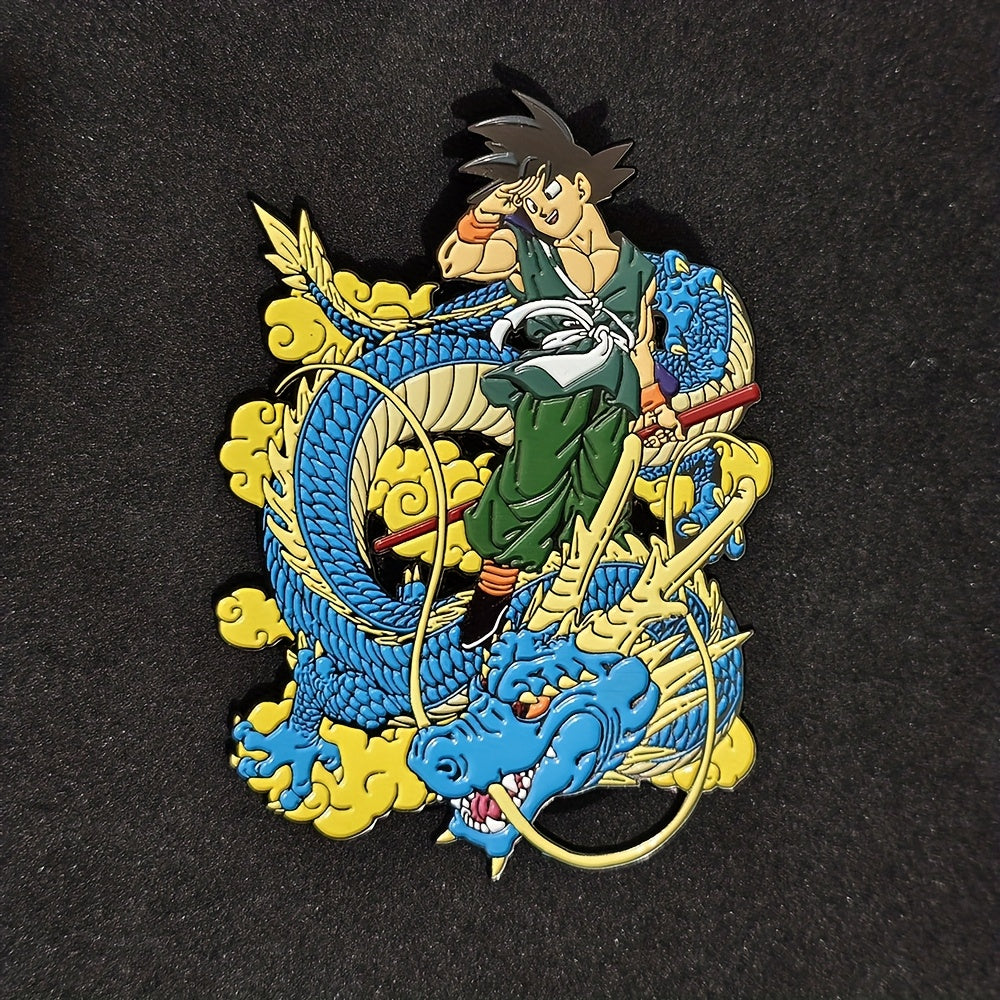 Extra-large 10cm*7cm Dragon Ball badge anime Dragon Ball Goku Blue Dragon brooch, clothing, bag, schoolbag decoration brooch, suitable for anime fans as a collection pin gift, Schoolbag Accessory, Character Badge, Cute Brooch