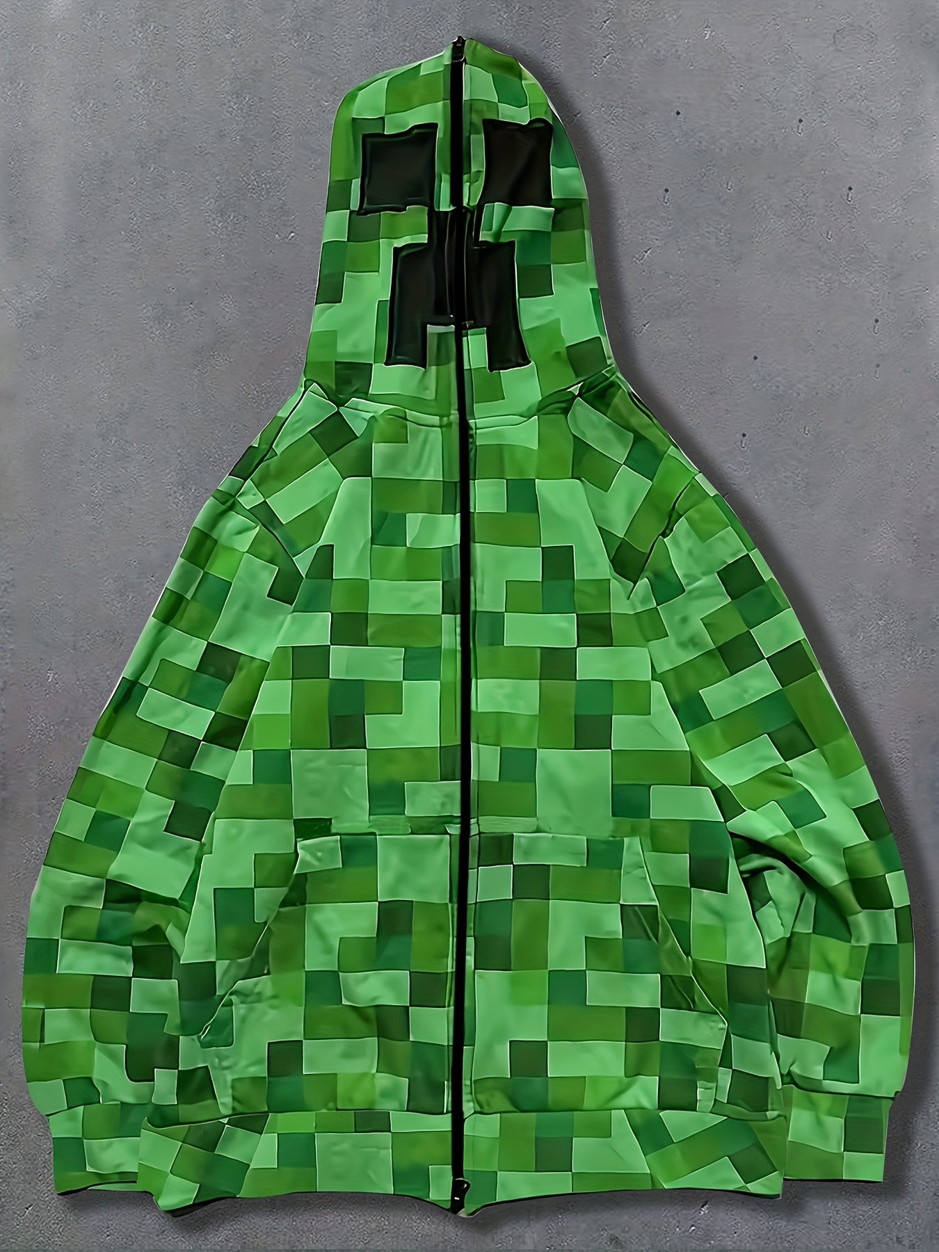 Women'S Y2K Streetwear Hooded Jacket - Green & Patchwork Design, Casual Fashion with Contrast Collar, All-Season Comfort, Machine Washable, Casual Streetwear | Y2K Fashion | Durable Fabric